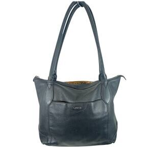 Lodis Siera Purse Genuine Black Leather Tote Bag, Luggage Pass-Through on Back